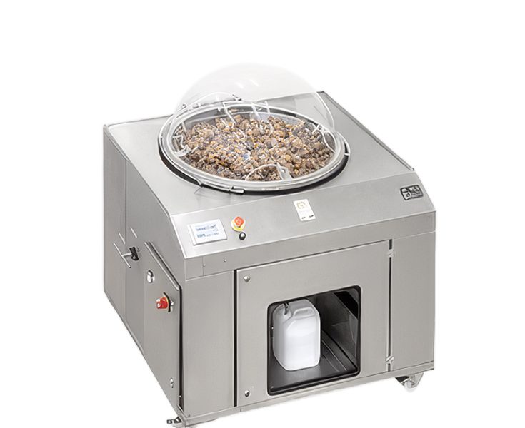 L'estrattore Muller Smart, con la sua unica cupola trasparente carica di chiocciole.